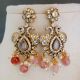 Handmade Brass Metal Jewellery Pink Pendant Necklace Set